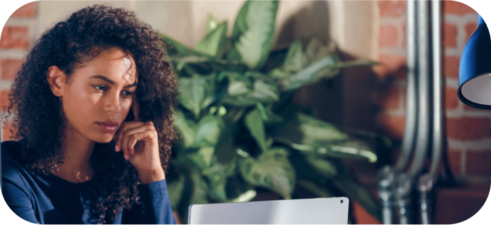 A person sitting and concentrating.
